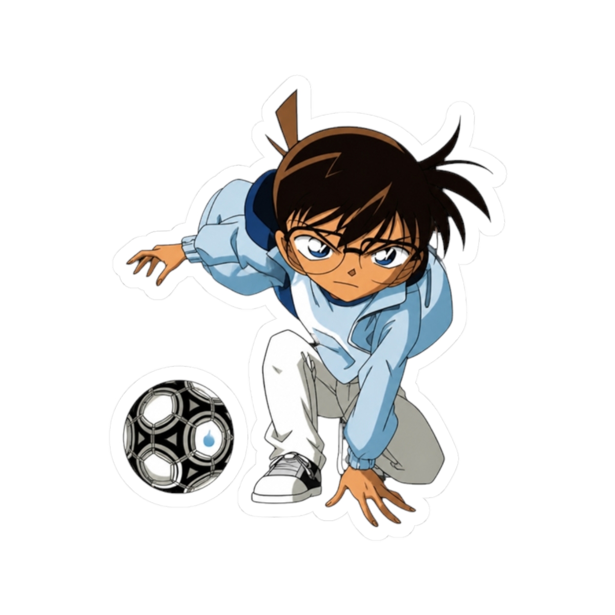 Conan Edogawa Soccer Detective Art Sticker | Detective Conan / Case Closed - alternate angle 3, merchandise