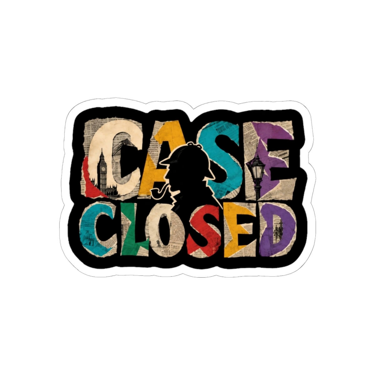 Sherlock Holmes - Colorful Case Closed Collage Sticker | Detective Conan / Case Closed